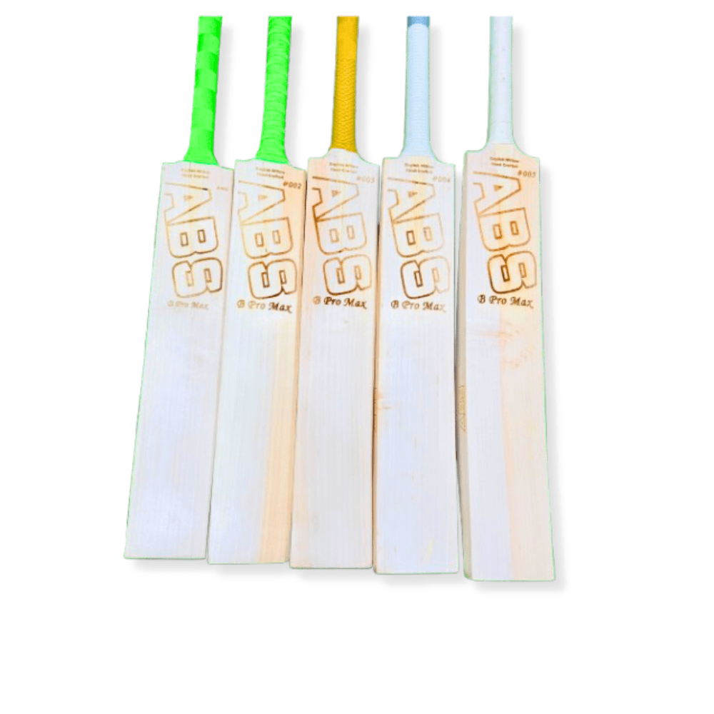 ABS Engraved English Willow Cricket Bat – Premium Design with Colorful Grips